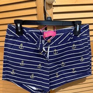 Macbeth Collection by Margaret Josephs Navy Striped Jean Shorts never worn